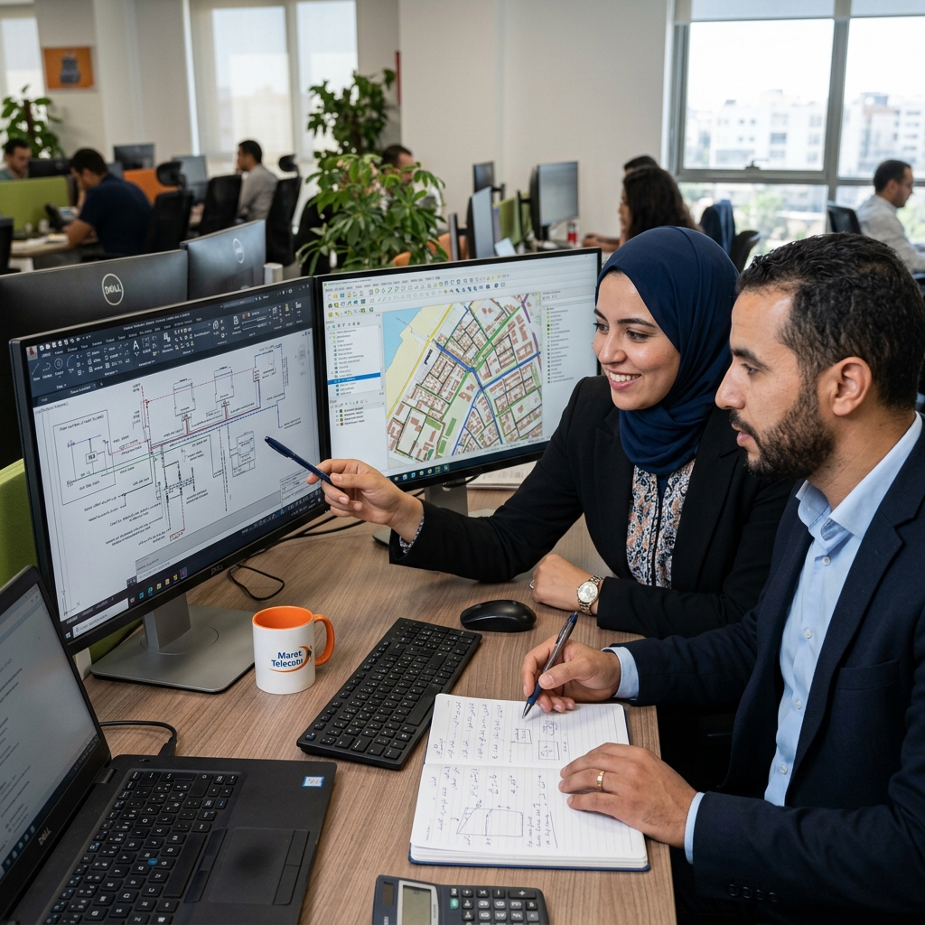 Ingénieurs collaborant dans un bureau d'études